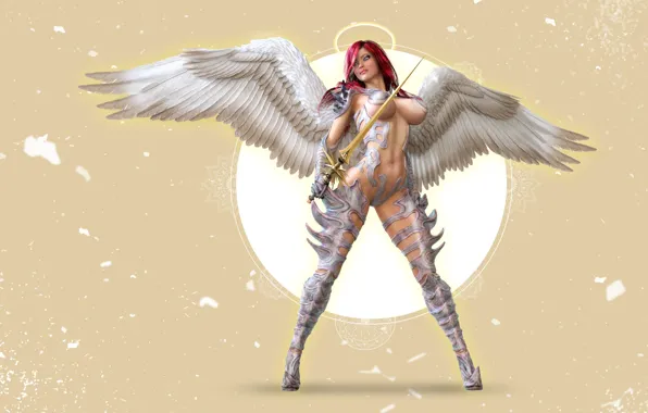 Girl, angel, warrior, halo