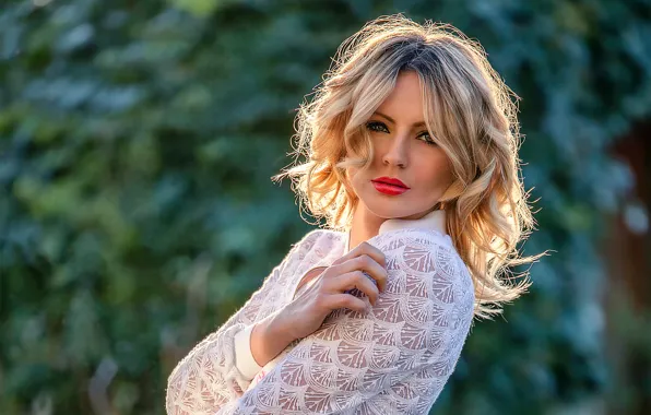 Look, makeup, red lips, Guenter Stoehr