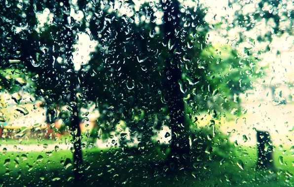 Summer, rain, Drops, glass.mood
