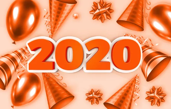 Balls, background, holiday, New year, New Year, 2020