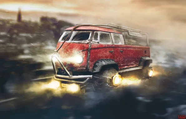 Red, Auto, Figure, Volkswagen, Machine, Background, Car, Car