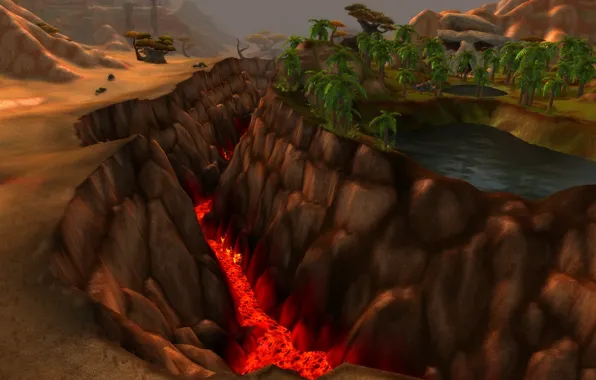 Sand, lake, desert, lava, oasis, the rift, wow, world of warcraft