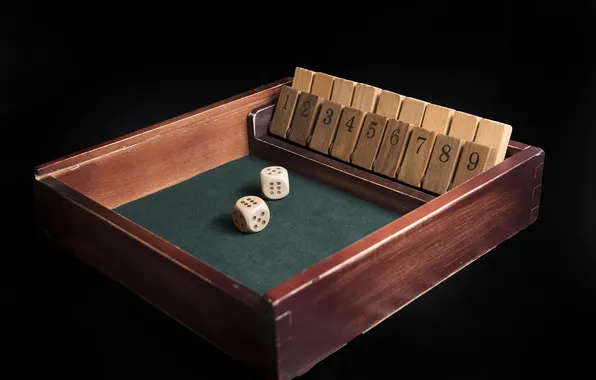 Picture dice, numbers, board game, Shut the Box