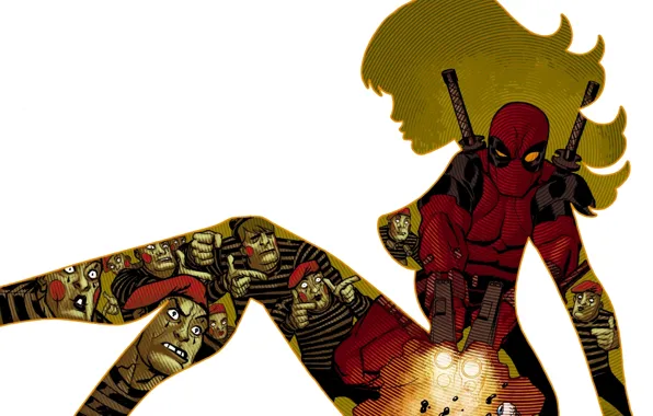 Picture background, silhouette, art, art, Deadpool, Deadpool.comics