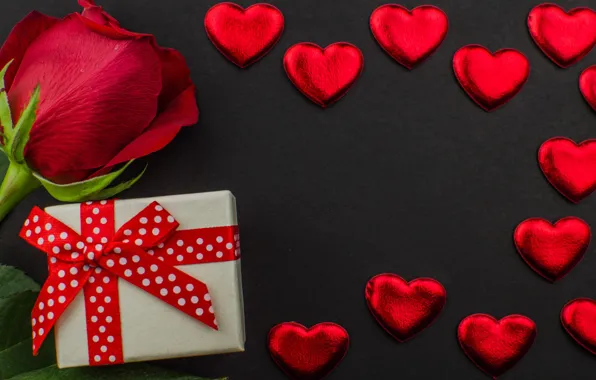 Picture gift, chocolate, roses, candy, hearts, red, red, love
