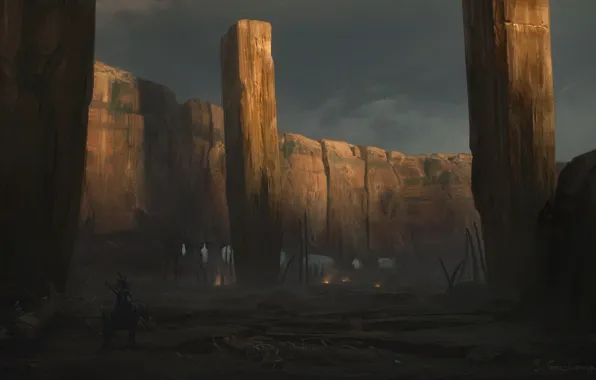 Wall, warrior, Primal