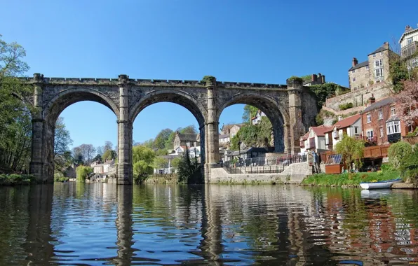 Bridge, river, home, arch