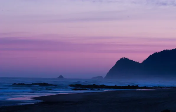 Picture sea, nature, the evening