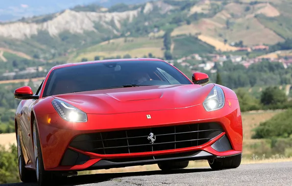 Red, lights, supercar, red, Ferrari, air intake, F12 Berlinetta, The Ferrari F12 berlinetta