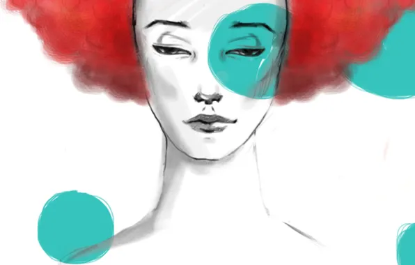 Girl, anime, clown, circus, red