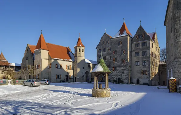 Winter, castle, Germany, Hamburg, Harburg