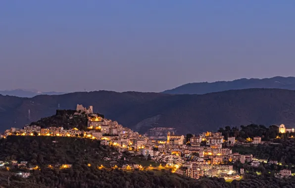Picture lights, castle, home, Italy, Guidonia-Montecello