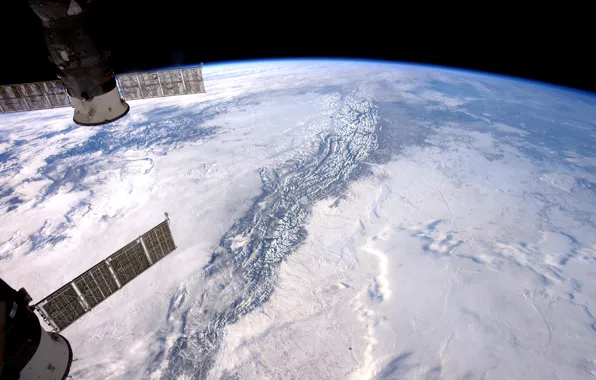 Planet, Earth, ISS, NASA, Rocky mountains