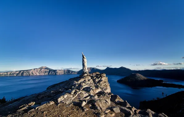 Picture sea, landscape, mountains