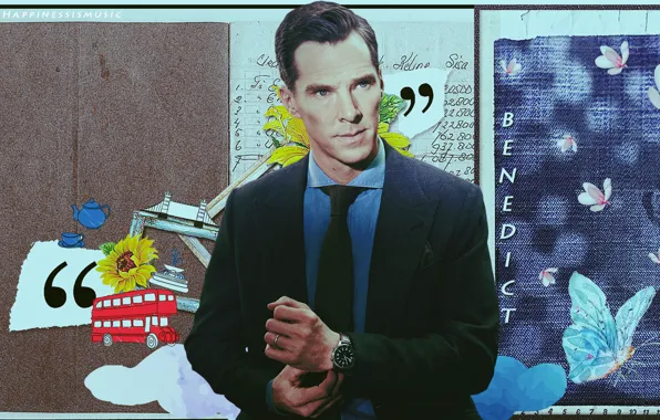 Butterfly, background, male, actor, machine, Benedict Cumberbatch, Benedict Cumberbatch, British actor