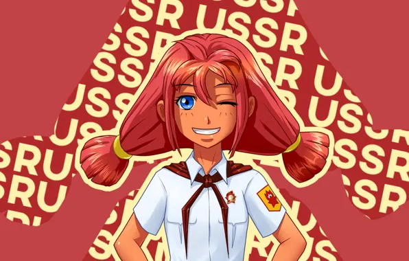 Picture red, USSR, visual novel, Everlasting Summer, ulyana (character)