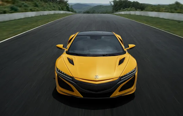 Picture yellow, coupe, Honda, track, Acura, NSX, 2020