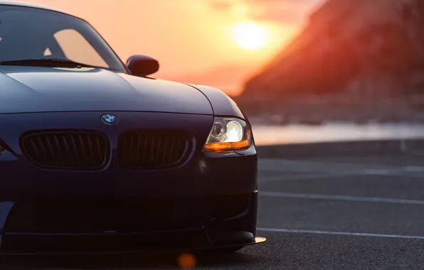 Picture car, auto, sunset, BMW, the front, bmw z4