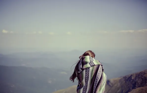 The sky, girl, plaid