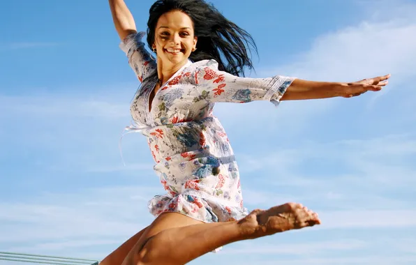 Smile, jump, brunette, Jenya D, Eugene, Diordiychuk