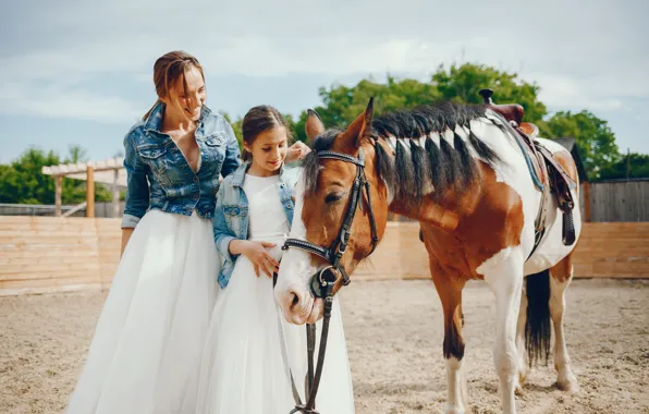 Look, girl, nature, girls, horse, horse, hairstyle, mane