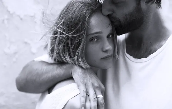 Look, girl, love, kiss, pair, black and white, male