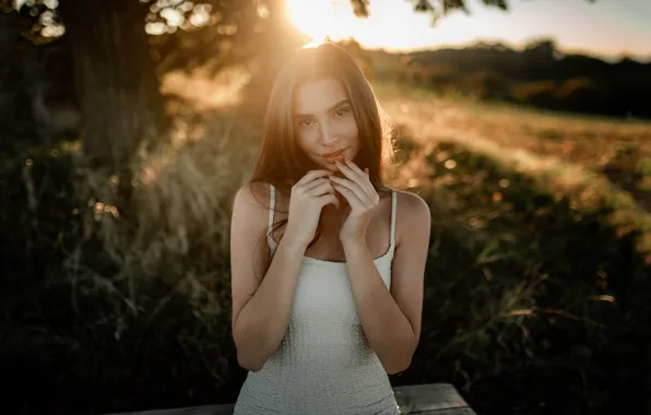 Picture look, nature, sweetheart, figure, dress, waist, face, Jiri Tulach