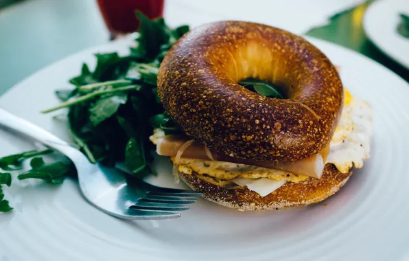 Picture wallpaper, food, macro, blur, eggs, breakfast, egg, greens