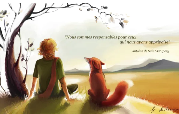 Boy, Fox, the little prince, the little Prince, Exupery