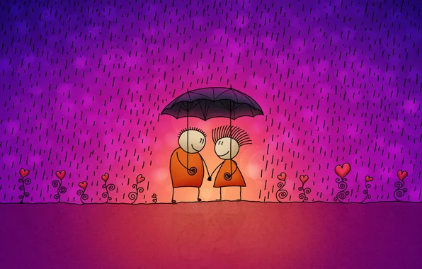 Rain, Love, umbrella