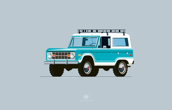 Ford, Auto, Minimalism, Figure, Machine, Art, SUV, Bronco