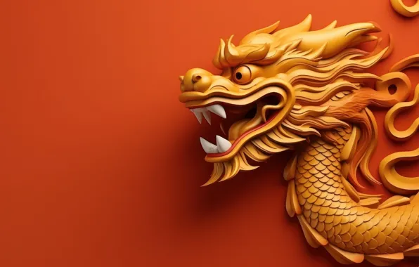Face, style, background, dragon, New year, symbol, ornament, symbols