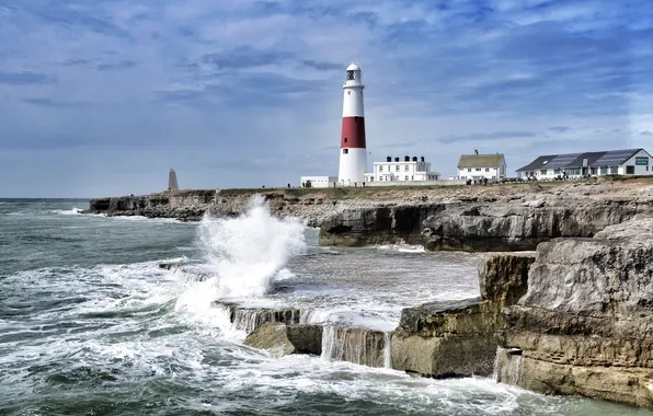 Picture coast, lighthouse, England, England, Cape Portland - bill, Portland Bill, the English channel