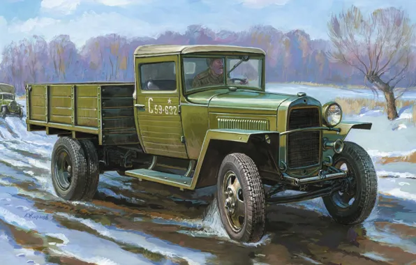 Car, truck, army, Soviet, WW2., sample, lorry, 5 t