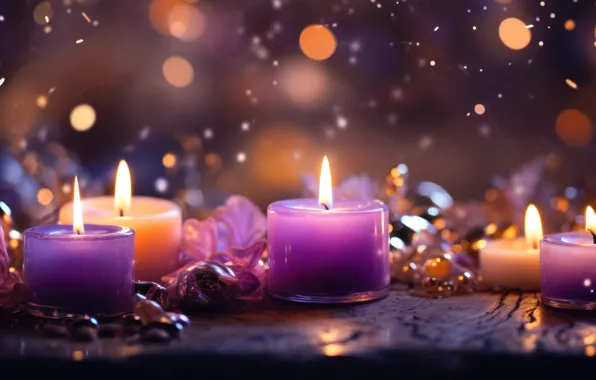 New year, candles, Christmas, AI art, neural network