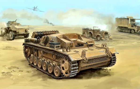 Armored car, StuG III, car, North Africa, WWII, German Africa Corps