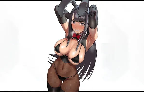 Girl, sexy, cleavage, thighhighs, long hair, boobs, sexy girl, anime