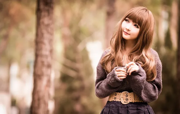 Girl, background, Asian