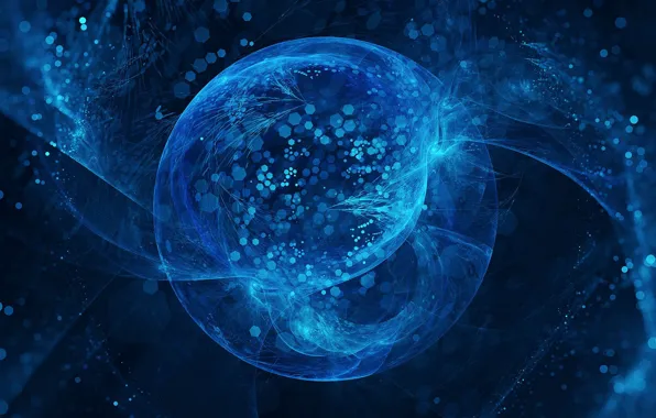 Picture transparent, ball, figure, haze, sphere, figure, ball, blue glow