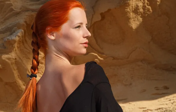 Wallpaper women, face, redhead, braids, Ariel Piper Fawn, skinny, dyed hair, Czech women