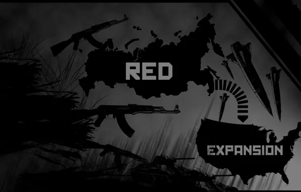 Picture Red, tanks, AK-47, expansion