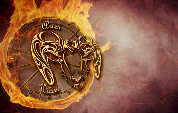 Background, fire, the inscription, sign, graphics, color, round, styling