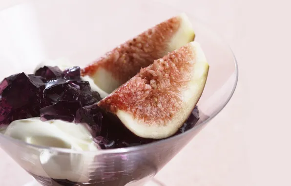 Ice cream, jelly, figs