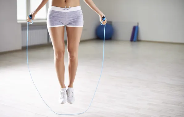 Picture fitness, gym, slippers, aerobic, jump rope