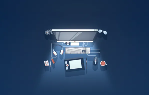 Computer, minimalism, monitor