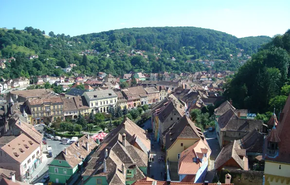 The sky, mountains, the city, home, valley