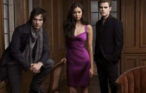 Photo, The series, Stefan, Elena, The Vampire Diaries, Damon