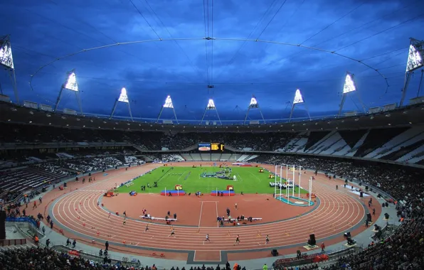 London, stadium, the audience, athletics, Olympics 2012