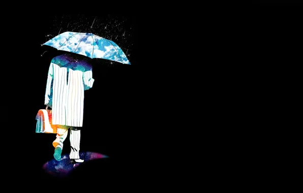 Picture abstraction, background, rain, people, umbrella, portfolio