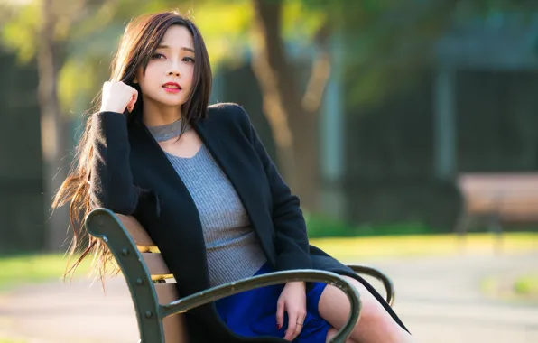 Pose, Asian, waiting, gesture, beautiful girl, beautiful girl, asian, pose